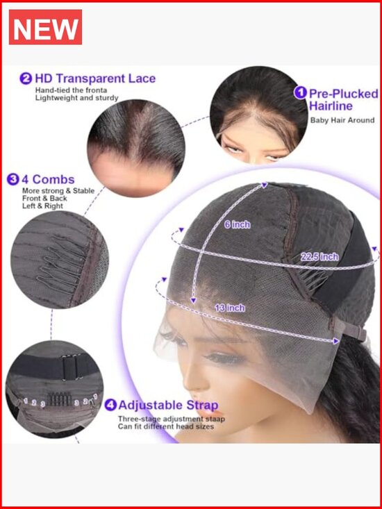 13x6 HD Lace Front Wig Human Hair 200 Density Body Wave Pre Plucked main image 5